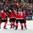 PRAGUE, CZECH REPUBLIC - MAY 6: Canada's Brent Burns #88, Tyler Seguin #91, Dan Hamhuis #2, Ryan O'Reilly #79 and Claude Giroux #28 celebrate after third period preliminary round goal against Sweden at the 2015 IIHF Ice Hockey World Championship. (Photo by Andre Ringuette/HHOF-IIHF Images)

